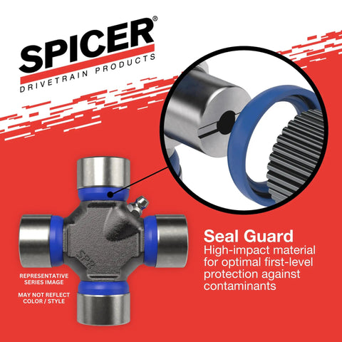 Greaseable U-Joint Kit for 1480 Series OSR Outside Snap Ring Style with seal guard and bearing cap details