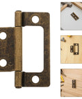 Heavy Duty Iron Hinge Set For Cabinets And Interior Wood Doors With Quiet Operation Vintage Style Perfect For Kitchen Cabinets RVs Campers And Trailer Furniture Hardware, antique finish