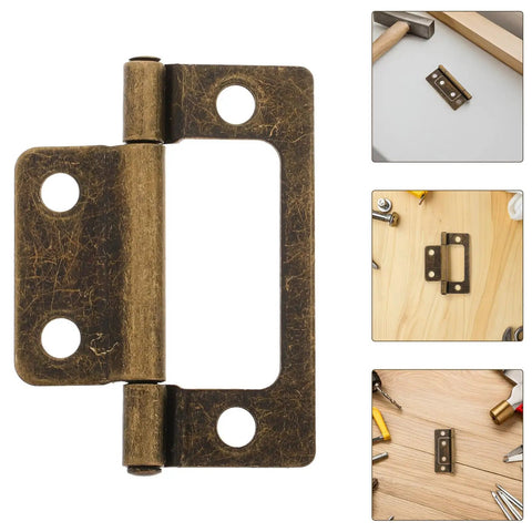 Heavy Duty Iron Hinge Set For Cabinets And Interior Wood Doors With Quiet Operation Vintage Style Perfect For Kitchen Cabinets RVs Campers And Trailer Furniture Hardware, antique finish