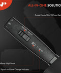 Close-up of a Volvo VNL VN Turn Signal Switch Multi Function For 2005 To 2012 Trucks showing cruise control and turn signal settings.