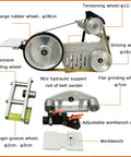 Heavy Duty 1500W Variable Speed Belt Sander And Knife Grinder Table Featuring Pure Copper Motor Three Versatile 1800 Millimeter Belts For Precision Edge Shaping Built Straight Up Reliable For Every Workshop Hustle, detailed parts view.
