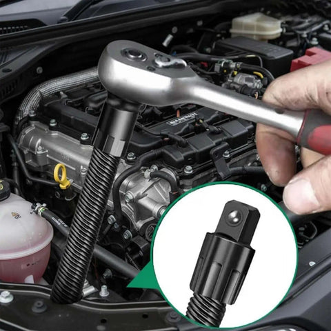 One Half Inch Flexible Shaft Extension For Tight Spots, 360 Degree Flex Reach Socket Ratchet Wrench Connecting Rod in engine