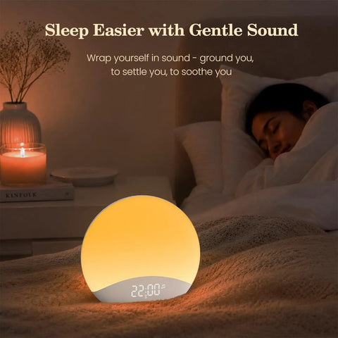 Rock Solid Sound Machine Paired With Sunrise Alarm Clock And Soothing Night Light For Chill Bedroom Upgrades Deep Sleep Cycles And Smooth Morning Wake Ups