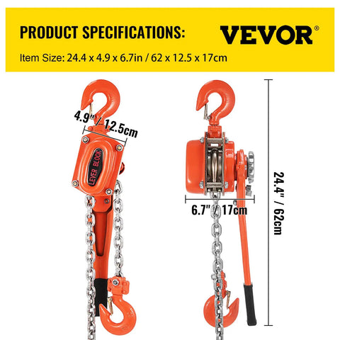 Super Heavy Duty Manual Lever Chain Hoist 3300 Lbs With 10 Foot Solid Carbon Steel Ratchet Come Along Designed To Rock Jobsites And Home Sheds Without Breaking A Sweat