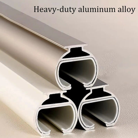 Heavy Duty Double Curtain Rods With Wall Mounted Track System, Silent Roller Aluminum Sliding Ceiling Curtain Track In Gold Finish, Adjustable Rails For 4m To 18ft Lengths, Durable Aluminum Alloy, Easy Glide, Modern Home Curtain Solution, aluminum double curtain track profile