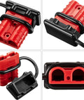 6 Sets 6-10 Gauge Battery Quick Connect Disconnect Kit 50A 12-36V Quick Connector Wire Harness Plug, red and black components.