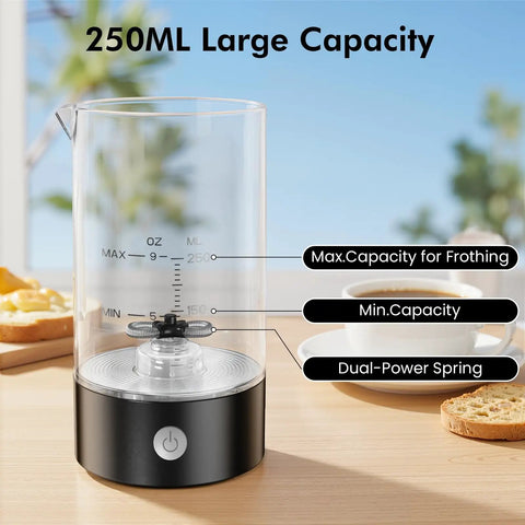 Cold Foam Milk Frother 9oz Automatic No Mess Whipping Gadget For Lattes, Cappuccinos, And Macchiatos, Quick Handheld Frother
