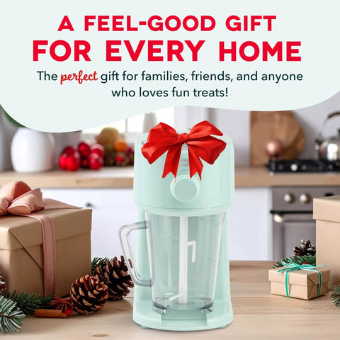 Score This Electric Shaved Ice And Slushy Maker For Instant Summer Vibes And Perfectly Fluffy Snow Cones with festive bow and gifts.
