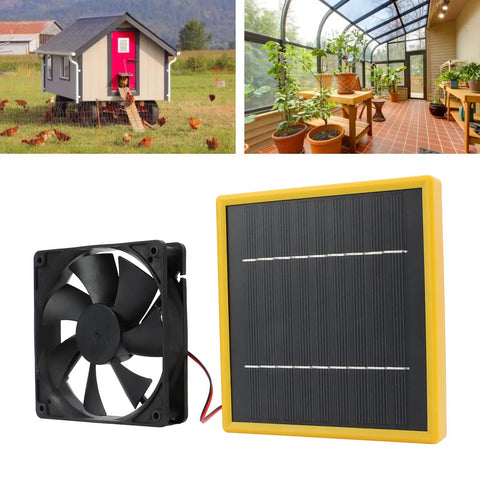 5W 12V Solar Panel Fan Kit With Bracket For Coop And Greenhouse Cooling Portable DIY Ventilation Solution With Built In Panel Lightweight ABS Construction Easy Install Low Light Performance Optimized