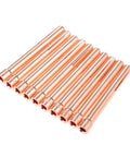One Eighth Inch 10N25 TIG Collet Tips Pack, Ten Copper Collet Consumables Kit For WP17 WP18 WP26 Torch Series, displayed in rows