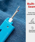 4 In 1 Sewing Threader Tool With Seam Ripper Needle Threader Magnifying Glass And Magnetic Sewing Accessory showing sharp seam ripper