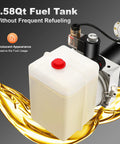 1.58 Qt fuel tank attached to the 12V DC Electric Hydraulic Pump With 800W Power Unit For Heavy Lifting And Beefy Lifts