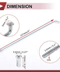 36 Piece 12G Bicycle Spokes Set, 127mm Length, 2.5mm Diameter, diagram with measurements and parts details, silver tone.