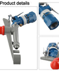 Adjustable 1 Inch Lawn Sprinkler With Zinc Alloy Body 35 To 40 Meter Spray Radius 360 Degree Rotation, gray and blue components, close-up view