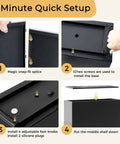 5-minute assembly guide for Tall Metal Planter With Middle Shelf And Span Divider For Outdoor Spaces Large Rectangular Planter Box 36W 11D 30H All Weather Galvanized Steel Black Easy 5 Minute Assembly Drainage Holes Adjustable Feet.