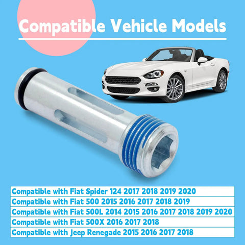 Premium Actuator Oil Supply Filter Replacing 68189847AA showing compatible Fiat and Jeep vehicle models.