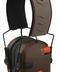 Razor Slim Ultra Low Profile Electronic Earmuffs For Shooting And Hunting Hearing Protection With Adjustable Range And Sound Amplification For Clear Range Awareness Limited Edition Welands, shown with wetlands color ear cups and adjustable headband.