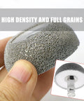 Heavy Duty Aluminum Anodized Rubber Removal Buffing Wheel With Adaptor For Tire Texturing and Industrial Surface Smoothing Tasks, close-up view showing texture and adaptor.
