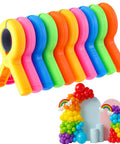 Get A Huge 10 Pack Of Colorful Balloon Arch Clips With Vibrant Rainbow Spring Clamps For Party Decoration Backdrops And Photo Studios That Make Your Events Pop. 10 rainbow ABS plastic balloon clips, 9.5cm, with balloon arch backdrop
