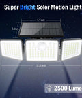 daphino 2500LM solar outdoor flood light with 3 LED heads and motion sensor, IP65 waterproof, Amazon brand, 2-pack