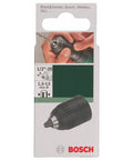 Heavy Duty Keyless Drill Chuck With 1.5 To 13 Mm Capacity And 1/2 Inch By 20 Threads in packaging, shows drill chuck for power drills.