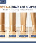 Silicone Chair Leg Protectors Fit 0.9 To 1.29 Inches, 32 Count Slip On Floor Caps for various leg shapes.