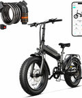 Kickin Folding Electric Bike For Adults With 1200W Peak Motor 48V 15Ah Removable Battery 60 To 90 Mile Range 20 Inch Fat Tire All Terrain E Bike with security lock and smartphone app display