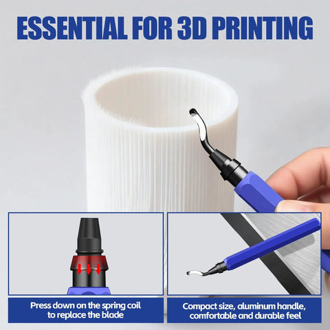 13 Piece Deburring Tool Kit With 11 HSS Blades And Precision Wire Cutter For Quick Burr Removal in 3D Printing Applications