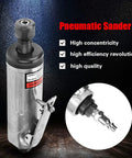 Top Shelf Air Die Grinder Kit, Slick Pneumatic Polishing Tool With Ultra Quiet Low Spin, Compact Metal Sander Assembly close-up.