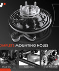Rear Left Steering Knuckle And Wheel Bearing Hub Assembly For Subaru Forester 2001 To 2008 With Rear Drum Brakes Only Driver Side Direct Replacement Durable Easy Install For A Smooth Ride shown with complete mounting holes