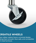 Heavy Duty Four Inch Swivel Caster Wheels set featuring a smooth rubber wheel, designed for mobility on various surfaces.