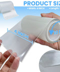 Close-up of 4-inch wide, 10-foot roll of Waterproof Repair Tape For Fabric Awnings RV Roofs Tents Tarps And Boat Covers.