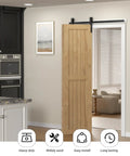 Bi-Fold Sliding Barn Door Hardware Kit 48 Inch For Two 22 Inch Doors Heavy Duty Track System Black Finish Installed on Doorway