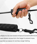 Hand holding Archery Arrow Puller Gripper With Belt Clip And Soft Molded Handle For Easy Arrow Removal On The Range Or Field