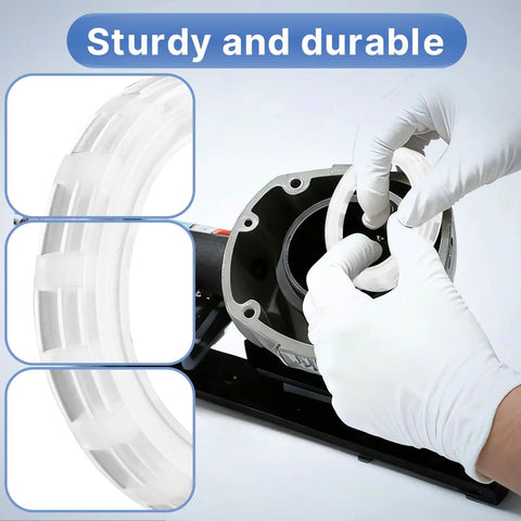 Inserting PU Collar 910767 Replacement Part into 3-1/2 inch framing nailer FC350A, close-up of durable seal detail.