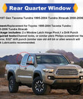 Toyota truck with Rear Window Latch Hinge Pivot Replacement Kit for Toyota Tacoma First Gen Tundra Xtracab 1995 to 2004 and 2000 to 2006 Black Two Pack CNC Billet Aluminum Anti Corrosion Superior Fit visible