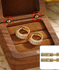 Wooden jewelry box open showcasing Slick Hidden Barrel Hinges 5x30mm Brass Box Hinges For Small Boxes And Jewelry Boxes Concealed