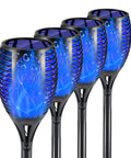Outdoor Solar Torch Lights 4 Pack With 99 LED Flickering Flame IP65 Waterproof Garden Yard Decor Realistic Torch Effect