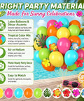 Colorful Tropical Balloons Pack 12 Inch Set With Jungle Leaves And Floral Accents For Birthday Parties Baby Showers Luaus And Poolside Summer Decor That Bring Serious Party Vibes In Green Teal Blue Hot Pink Orange Yellow Latex