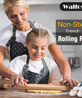 French Rolling Pin For Baking With Tapered Beech Wood Design, Nonstick Dough Roller For Fondant, Pizza, Pie, Cookies And Pastry