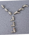 Pro Grade Grease Fittings Kit 45 Piece Assortment M8x1 showing straight and 90 degree zerk angled fittings on grey surface