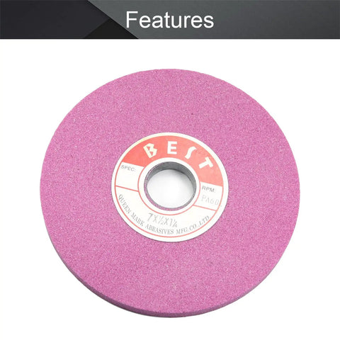 Bench Grinding Wheel Chrome Corundum 60 Grit For Surface Grinding And Metal Shaping, Pro Grade Hardness, Top View