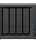 Heavy Duty Quad Bay Nas Server With Intel Celeron Six Gigs Ram Thirty Two Tb Storage Plus One Tb Nvme Cache front view with four drive bays.
