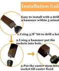 Installation guide for Set Of Four Vintage Swivel Caster Wheels For Furniture Sofas Chairs And Cabinets 360 Degree Rolling Casters.