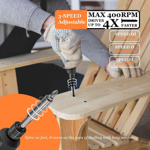 Using the Palm Size 4V Cordless Electric Screwdriver With A 5 Inch Pocket Size Handy One Hand Operation 3 Variable Speeds 320 360 400 RPM Lightweight Portable Kit For Quick Home Repairs And DIY Projects on wooden chair