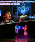 Kids Drone For Indoor And Outdoor Fun 2026 Upgrade With LED Lights Hand Operated Flying UFO performing 360 flips with kids