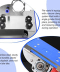 Heavy Duty 45 Degree Tile Chamfering Tool And Ceramic Angle Grinder Attachment with stainless steel stand for stability.