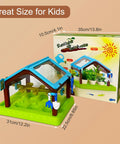 Kids Plant Growing Kit With Greenhouse And Grow Light Drip Irrigation System For Indoor Garden STEM Education Toy showcasing kit size.