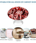 Candy Cane Round Cabinet Knobs 2 Pack Stainless Steel Aluminum Hardware Handles For Cabinets And Drawers Vintage Charm Retro Kitchen Upgrade Durable Easy Install red and white knob on cabinet