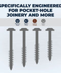 Zinc Pocket Hole Screws One And A Quarter Inch Coarse Thread Maxi Loc Head Indoor 1200 Count SML C125 1200 displayed